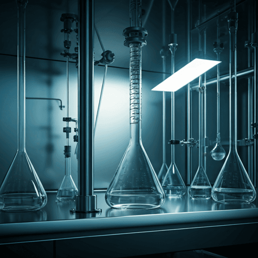 Professionele laboratoriumomgeving met roestvrijstalen werkbladen